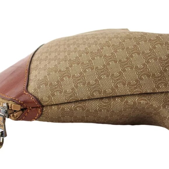 CELINE Clutch Bag Macadam Beige PVC ?~ Leather Authentic USED T19330 - Picture 3 of 9